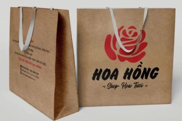 Túi giấy cửa hàng hoa tươi đẹp, chất lượng cao