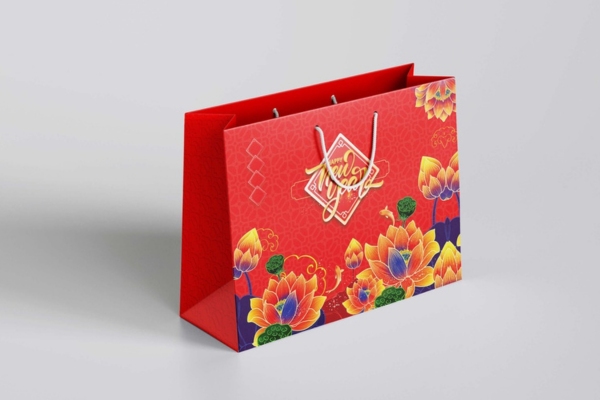 Mẫu túi giấy đựng lịch tết để bàn
