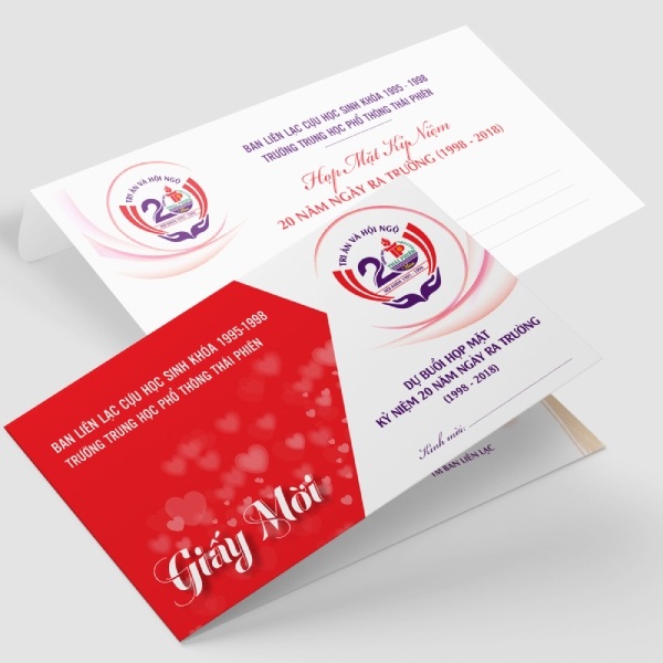 In Hoa Long nhận thiết kế và in ấn phong bì đựng thiệp mời sự kiện họp lớp