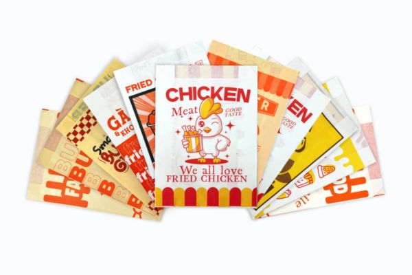 Túi giấy đựng khoai lang lắc đẹp, giá rẻ