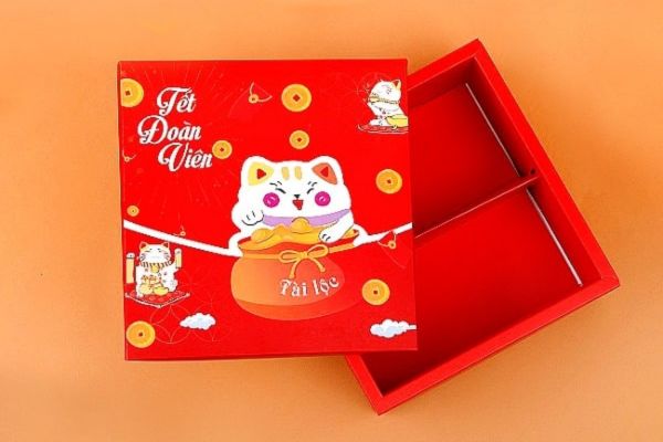 Hộp quà Tết mèo phát tài đẹp, sang trọng
