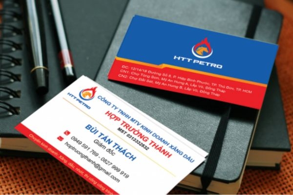 In Hoa Long nhận thiết kế và In card visit công ty xăng dầu đẹp