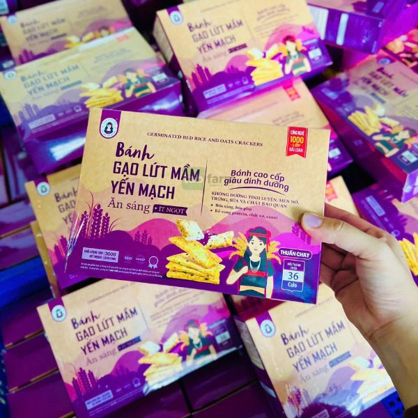 In hộp bánh gạo lứt giá rẻ, thiết kế theo yêu cầu