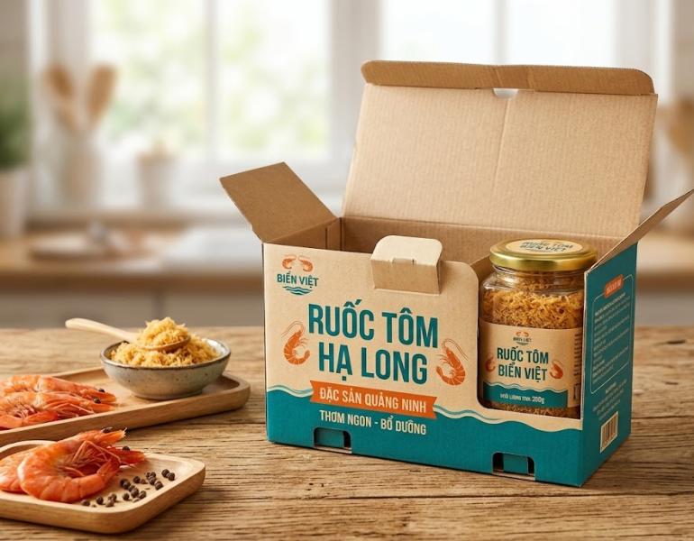 In hộp đựng ruốc tôm chuyên nghiệp