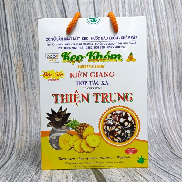 In Hoa Long nhận thiết kế và in hộp kẹo dẻo khóm lấy ngay