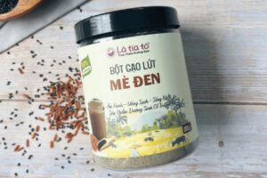 In Hoa Long nhận thiết kế và in ấn in tem nhãn bột gạo lứt mè đen cao cấp