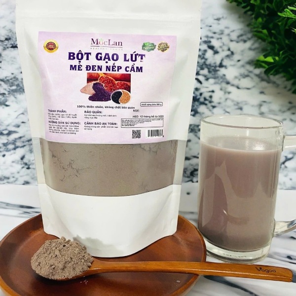 In Hoa Long nhận thiết kế và in ấn in tem nhãn bột gạo lứt mè đen dán túi