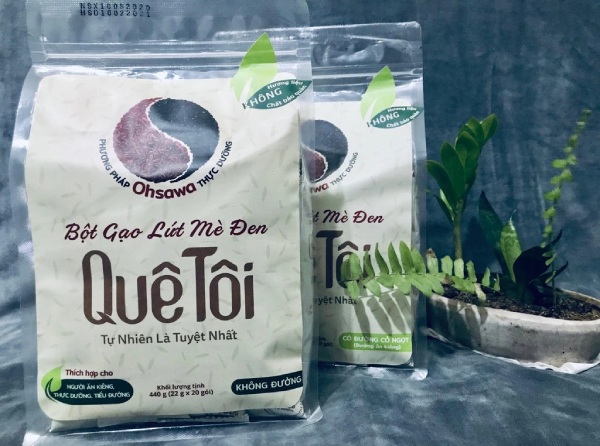 In Hoa Long nhận thiết kế và in ấn in tem nhãn bột gạo lứt mè đen giá rẻ