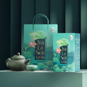 In túi giấy trà sen giá rẻ, thiết kế theo yêu cầu