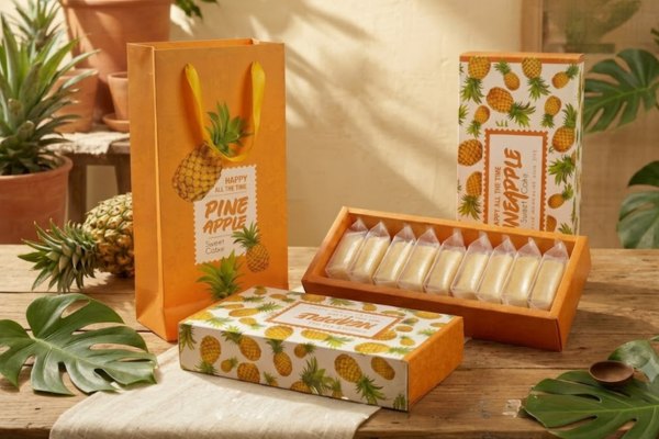 Bộ túi hộp bánh dứa đẹp mắt