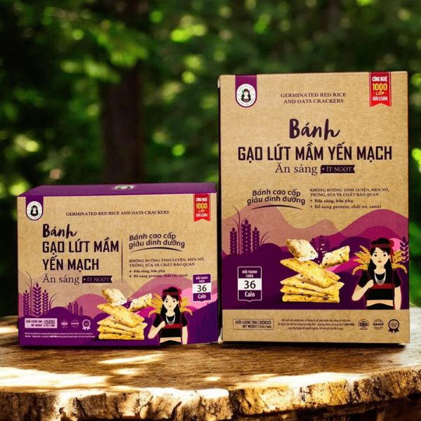 In hộp bánh gạo lứt giá rẻ, thiết kế theo yêu cầu