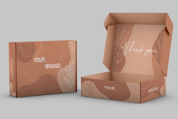 Mẫu hộp carton nắp gài thank you ấn tượng