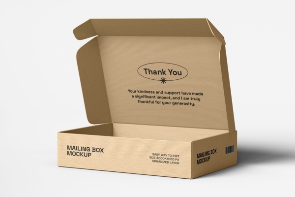 Mẫu hộp carton nắp gài thank you đẹp mắt