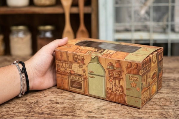 Mẫu hộp giấy đựng bánh mì hoa cúc đẹp mắt