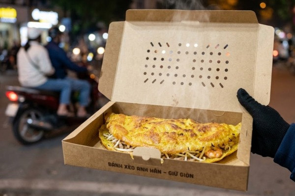 Mẫu hộp giấy đựng bánh xèo thông minh