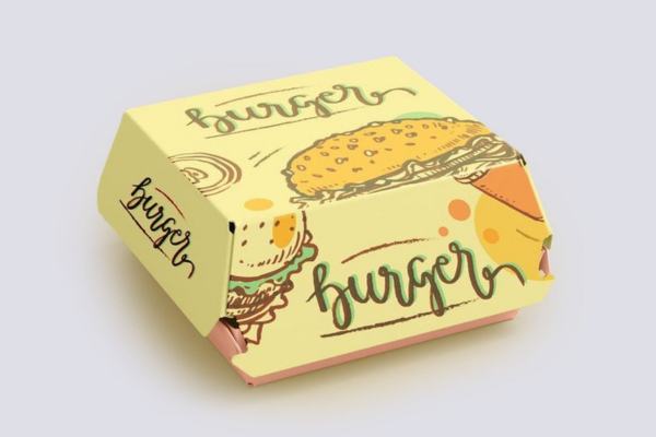 Mẫu hộp giấy đựng hamburger đẹp mắt
