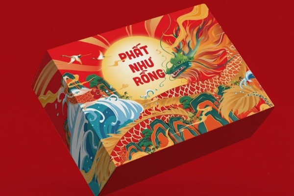 Mẫu hộp quà Cá Chép Hoá Rồng cao cấp