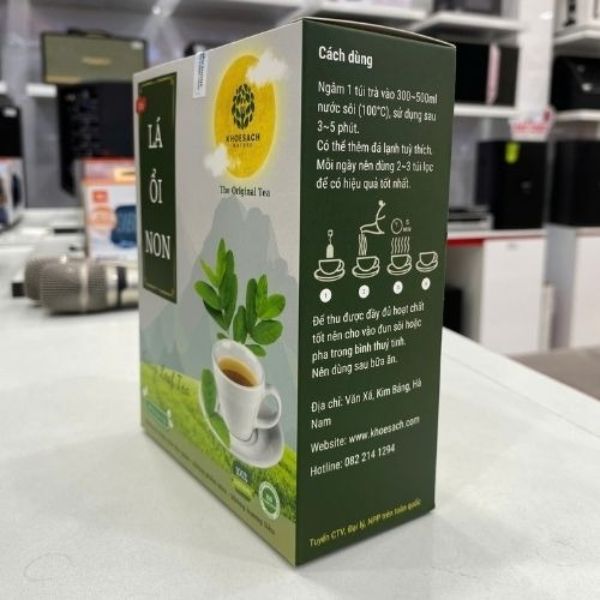 In hộp trà lá ổi giá rẻ, thiết kế theo yêu cầu