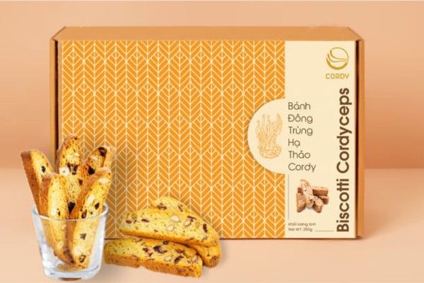 Mẫu in hộp đựng bánh biscotti ăn kiêng nắp gài