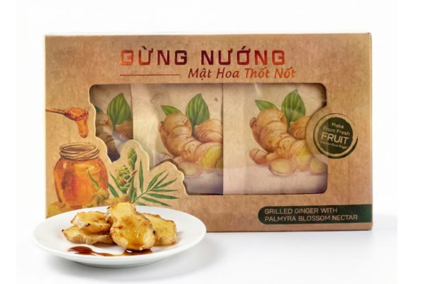 Mẫu in hộp giấy đựng gừng nướng có cửa sổ
