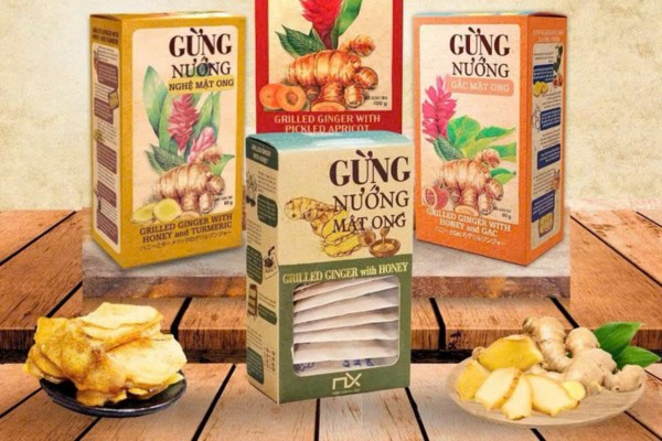 Mẫu in hộp giấy đựng gừng nướng đẹp mắt