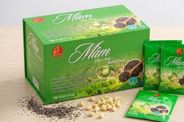 Mẫu in hộp mầm đậu nành hạt chia