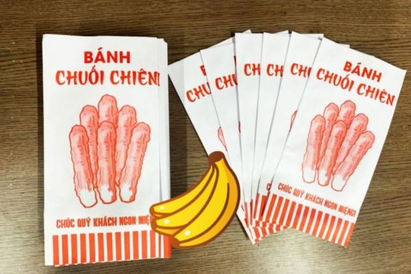 Mẫu túi giấy đựng chuối chiên giá rẻ