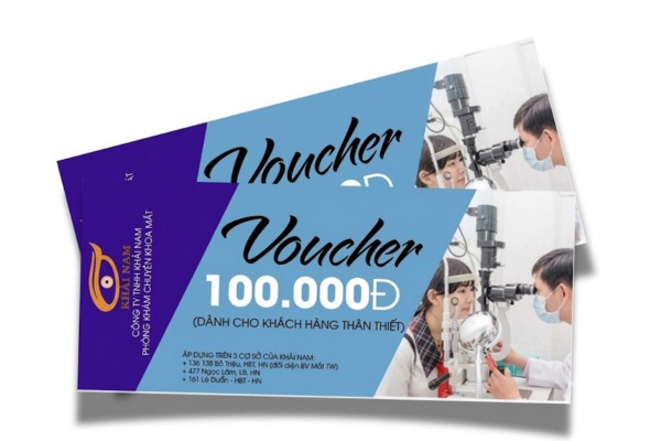 Mẫu in voucher khám mắt thu hút