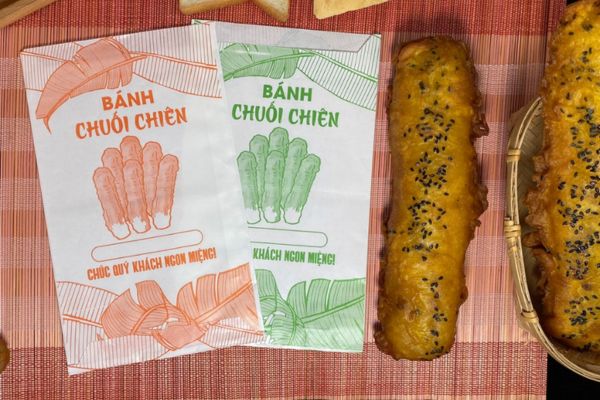 Mẫu túi giấy đựng chuối chiên giá rẻ