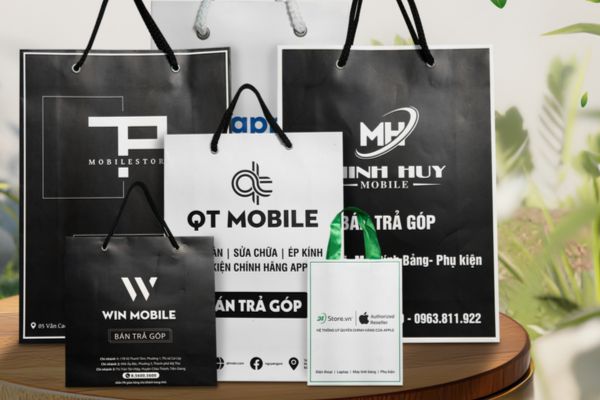 In túi giấy của hàng điện tử giá rẻ, chất lượng cao
