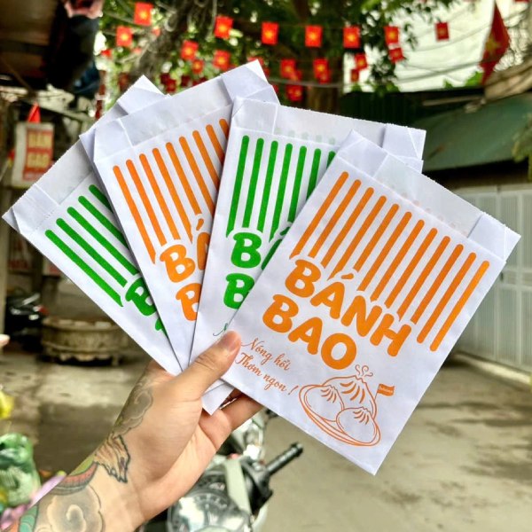 In Hoa Long nhận thiết kế và in mẫu túi giấy đựng bánh bao giá rẻ