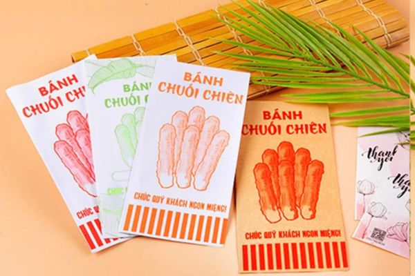 Mẫu túi giấy đựng chuối chiên giá rẻ