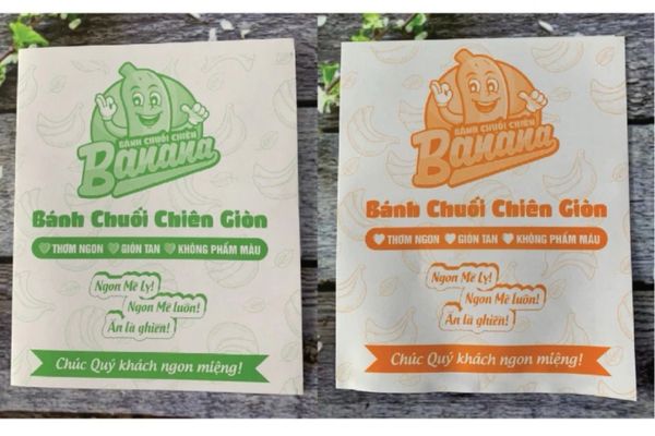 Mẫu túi giấy đựng chuối chiên giá rẻ