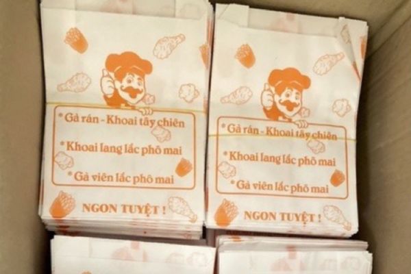 Túi giấy đựng khoai lang lắc đẹp, giá rẻ