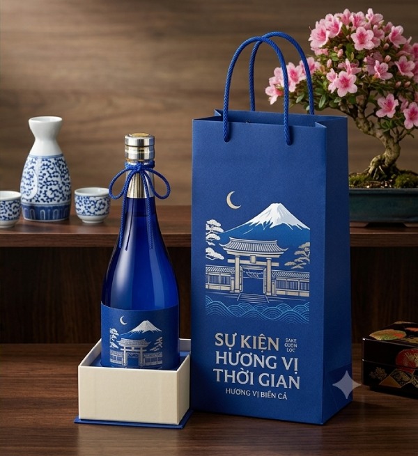 In Hoa Long nhận thiết kế và in ấn túi đựng rượu sake đẹp