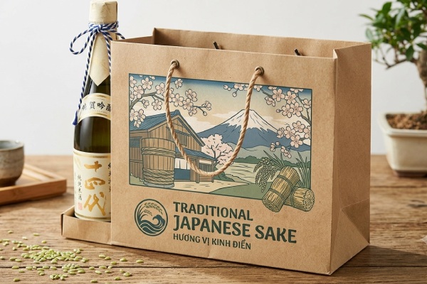 In Hoa Long nhận thiết kế và in ấn túi đựng rượu sake giá rẻ