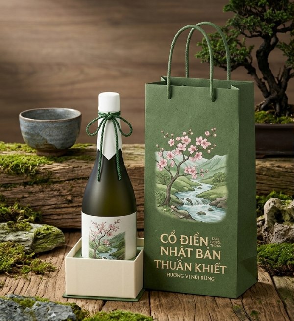 In Hoa Long nhận thiết kế và in ấn túi đựng rượu sake theo yêu cầu