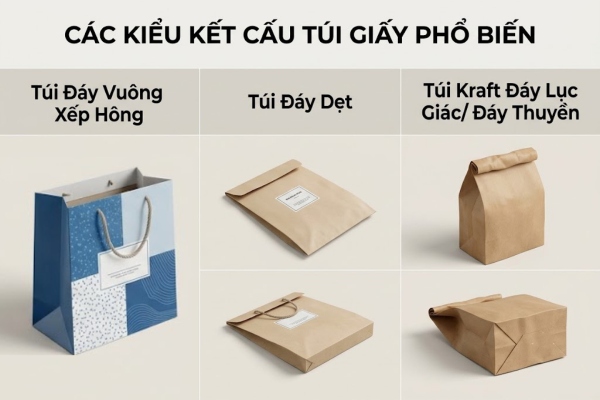 Các kiểu kết cấu túi giấy phổ biến