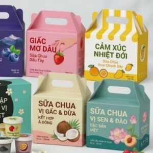 In hộp giấy đựng sữa chua giá rẻ, thiết kế theo yêu cầu