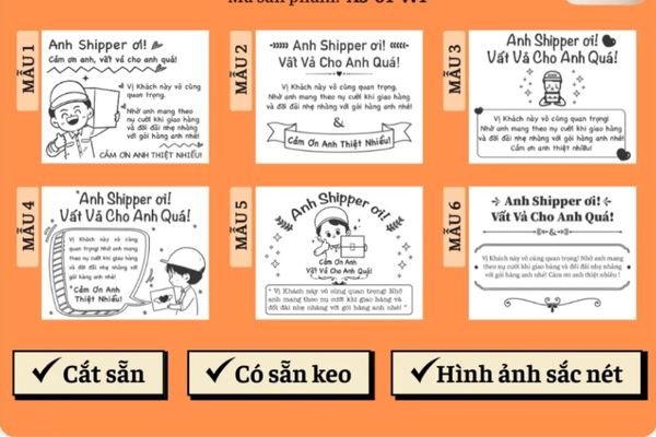 In tem cảm ơn shipper giá rẻ, mẫu đẹp