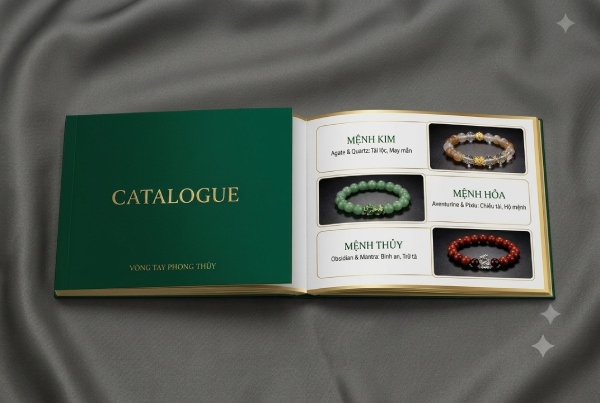 In Hoa Long nhận thiết kế và in ấn Catalogue vòng tay phong thủy theo yêu cầu