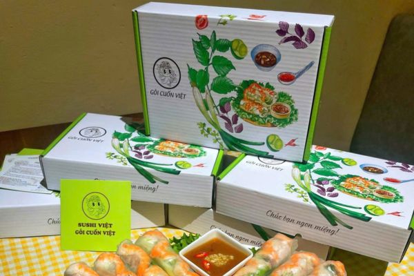 Hộp giấy đựng gỏi cuốn giá rẻ, chất lượng cao