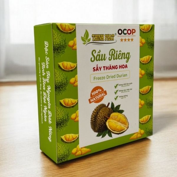 In hộp sầu riêng sấy giá rẻ, thiết kế theo yêu cầu