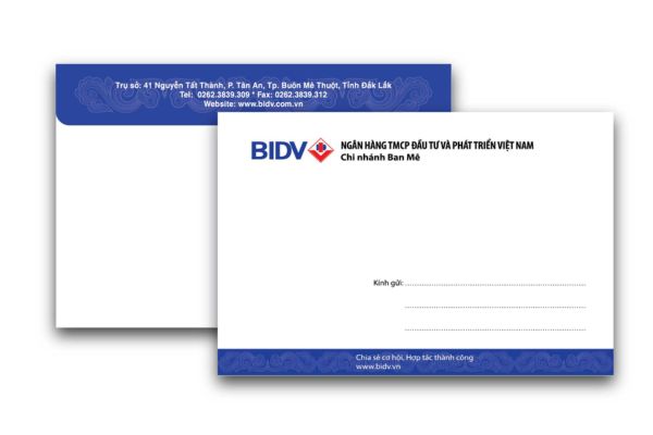 In bao thư BIDV giá rẻ, thiết kế theo yêu cầu