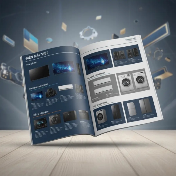 In Hoa Long nhận thiết kế và in catalogue điện máy chuyên nghiệp