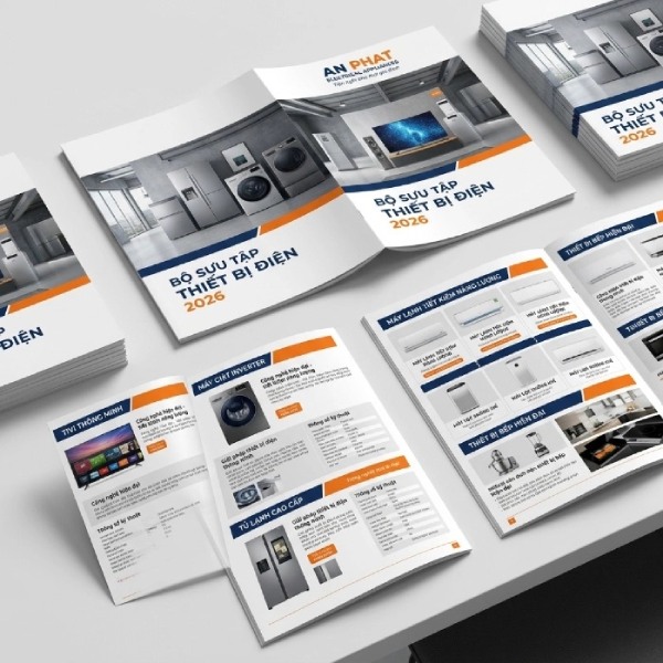 In Hoa Long nhận thiết kế và in cataloge điện máy theo yêu cầu