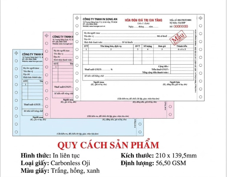 In hóa đơn có số nhảy có rãnh đẹp mắt