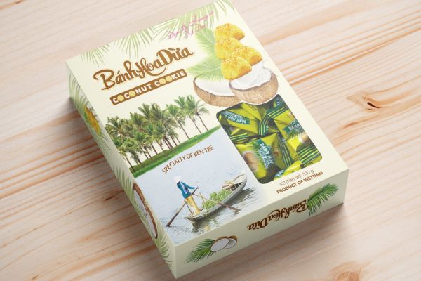 In hộp bánh hoa dừa giá rẻ, chất lượng