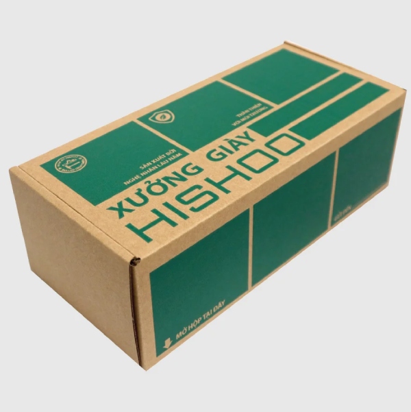 In Hoa Long nhận thiết kế và in hộp carton nắp gài đựng giày