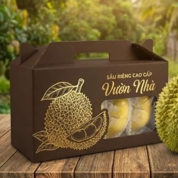 In hộp sầu riêng sấy giá rẻ, thiết kế theo yêu cầu